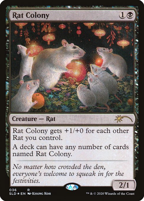 【Foil】(036)《ネズミの群棲/Rat Colony》[SLD] 黒R